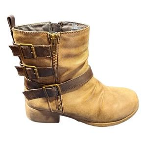 Jelly Pops Rustic Marian Mid-Calf Buckle Boots. Women's Size 6.5